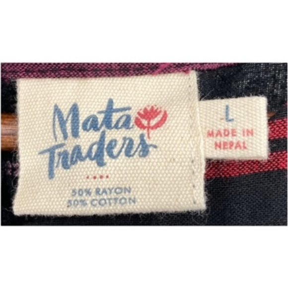 Mata Traders Devonshire Fit & Flare Striped Mini Dress Pockets Sinched Size L. - Picture 3 of 10